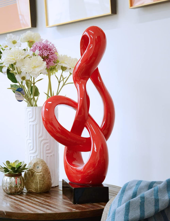 NENBOLEC Modern Skulptur Dekor Musik Note Statue Wohnzimmer Kunst Arts Polyresin Rot Geschenk 57cm,
