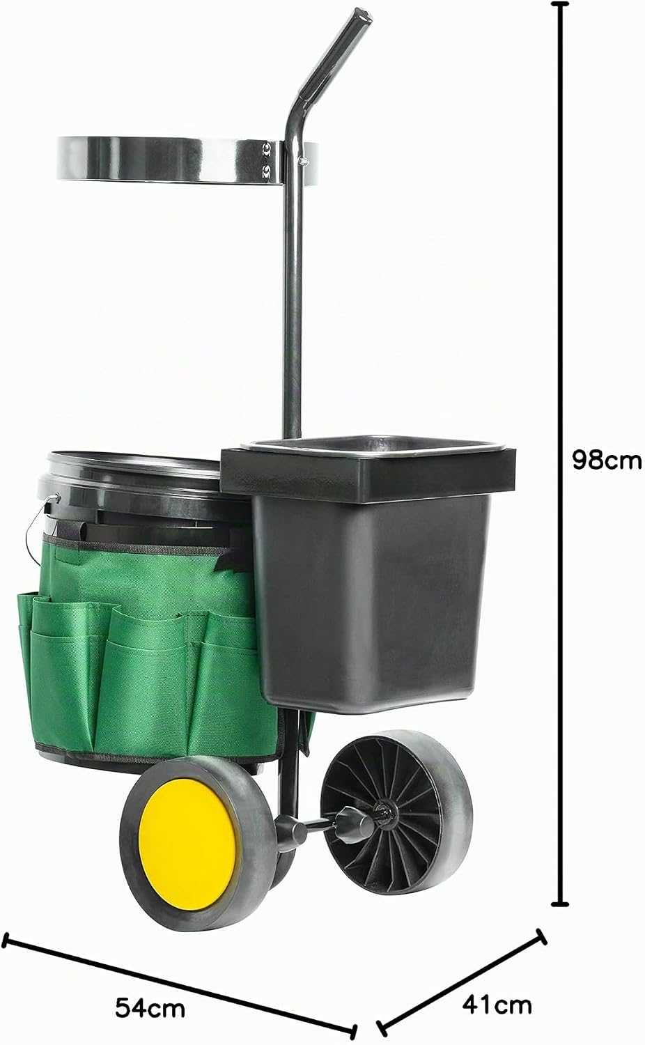 UPP Garten- &amp; Werkzeugtrolley I Transportwagen mit 12 &amp; 20 L Eimer | Gerätehalter und Tasche mit 12