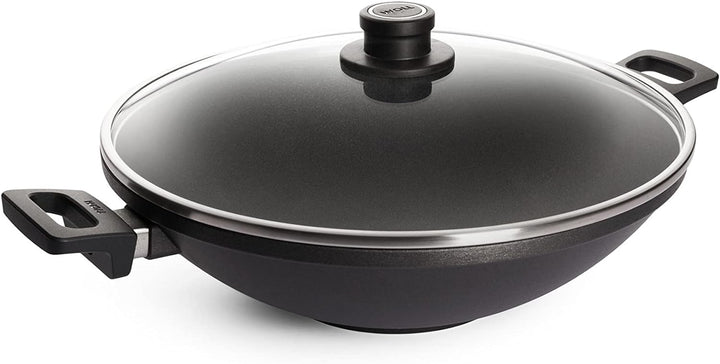 Woll 1136ILL Guss Wok Induktion Titanium Nowo 36 cm Durchmesser, 11 cm hoch mit zwei Seitengriffen i