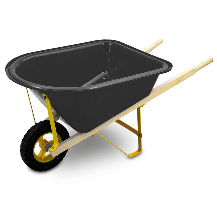 Kinderschubkarre Schiebkarre Schubkarre für Garten Sandkasten und Strand (Schwarz), Schwarz