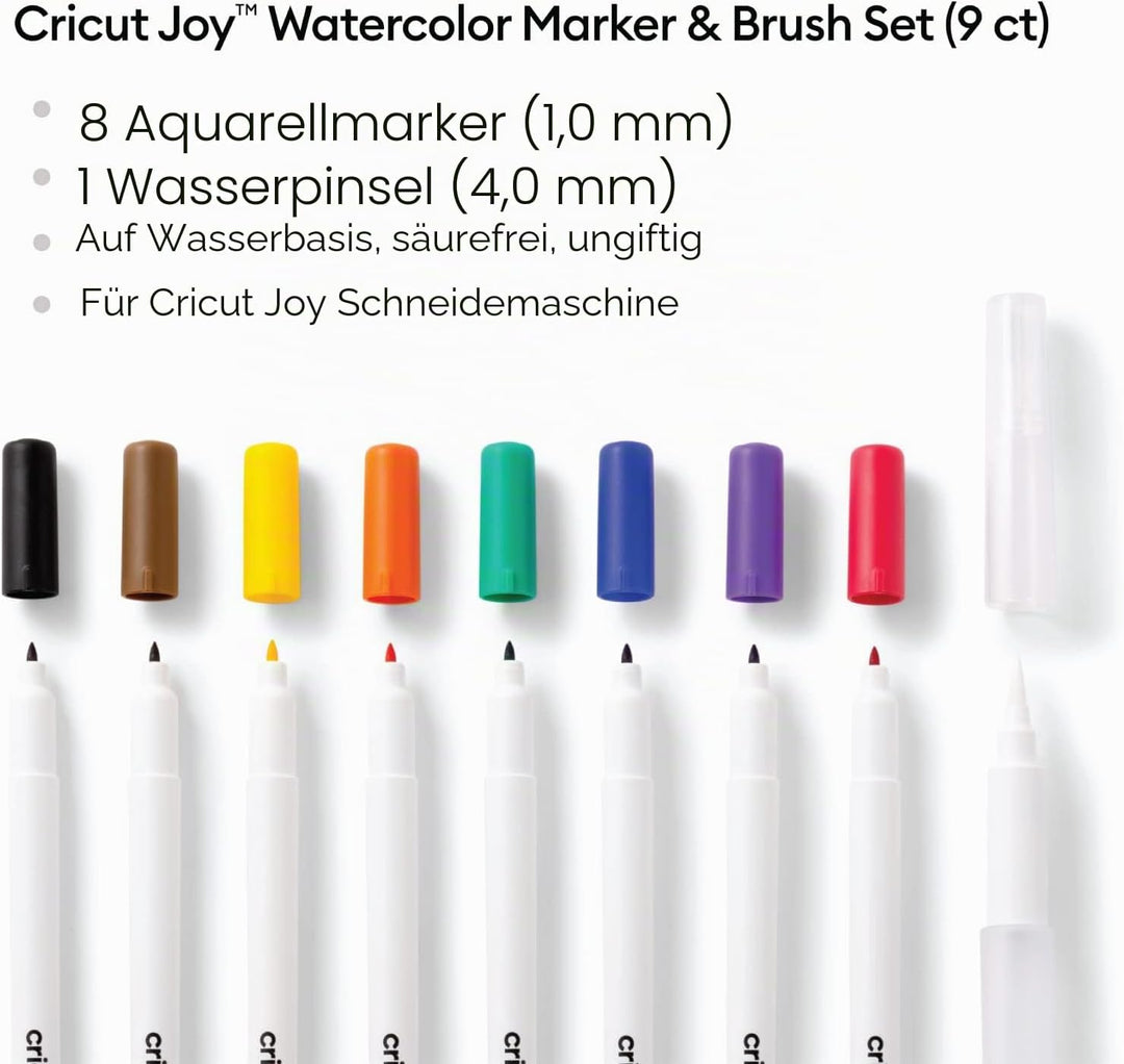 Cricut Watercolor Marker &amp; Brush Set 8 Marker, 1 Wasserpinsel Erstellen Sie ein Aquarell Meisterwerk