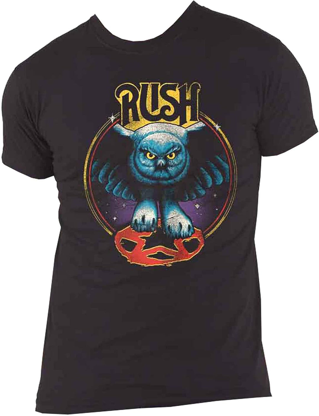 RUSH T Shirt Owl Star Nue Band Logo offiziell Herren Schwarz, M
