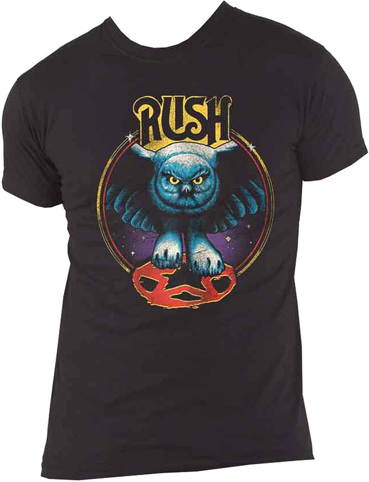 RUSH T Shirt Owl Star Nue Band Logo offiziell Herren Schwarz, M