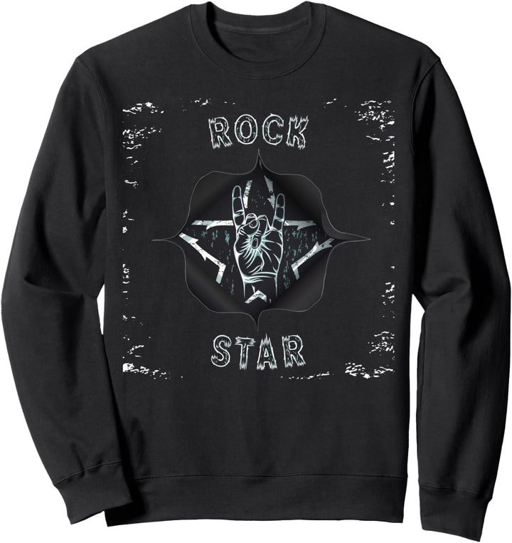 Rock Gitarre Musik Rockn Roll Hand Horns Sweatshirt