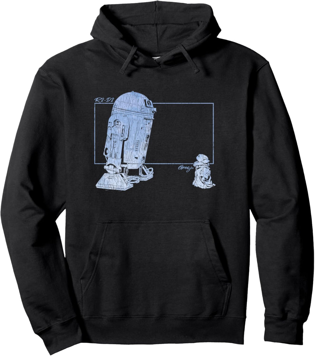 Star Wars: The Mandalorian Retro R2-D2 & Grogu Pullover Hoodie