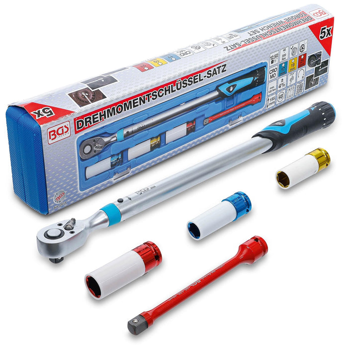 BGS 2818 | Drehmomentschlüssel-Satz | 12,5 mm (1/2") | 40 - 200 Nm | Drehmoment-Schlüssel