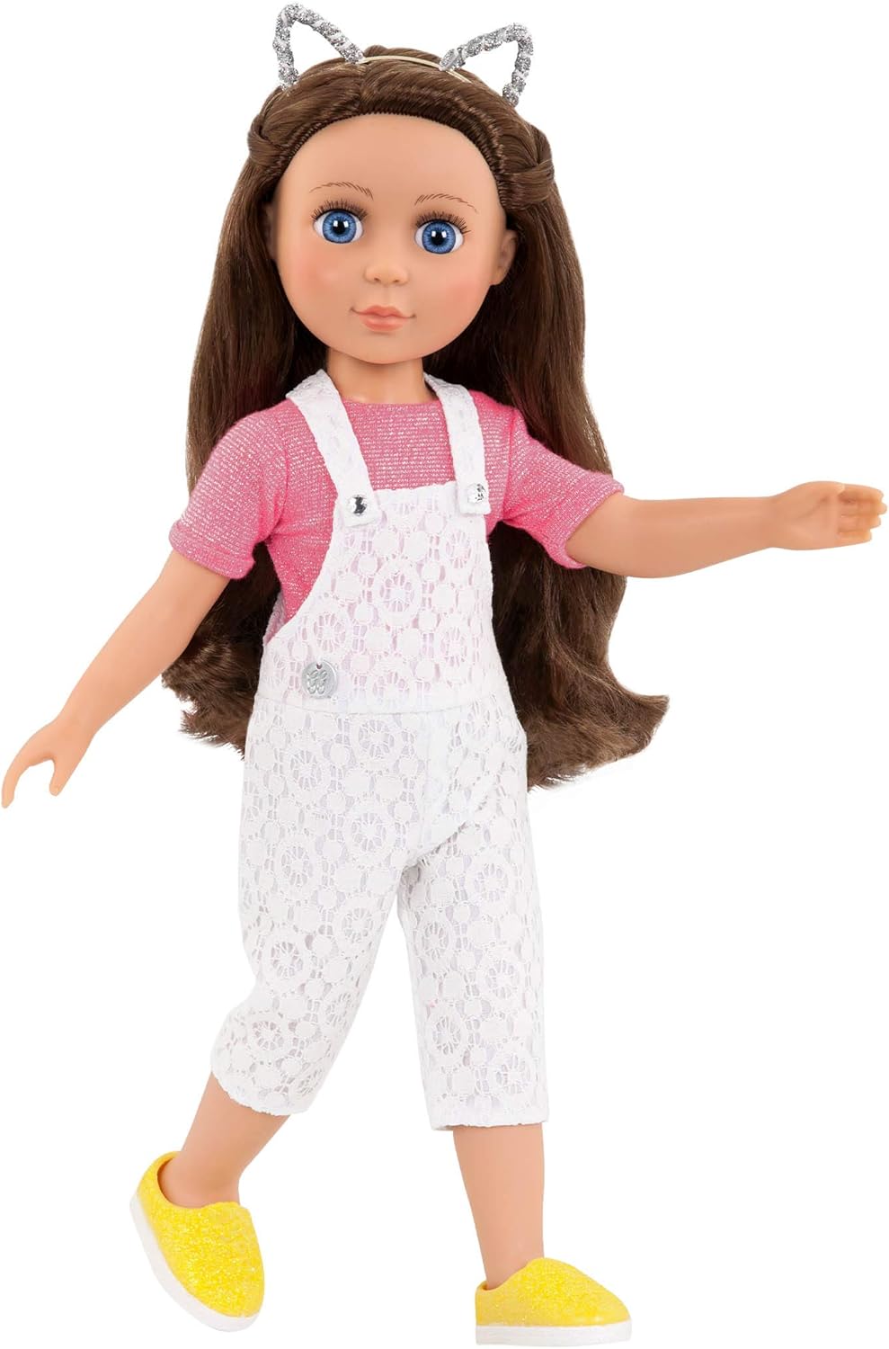 Glitter Girls - Glitzern und Glamour! - Glitter Girls Puppenkleidung - Latzhose Outfit - Katzenohren