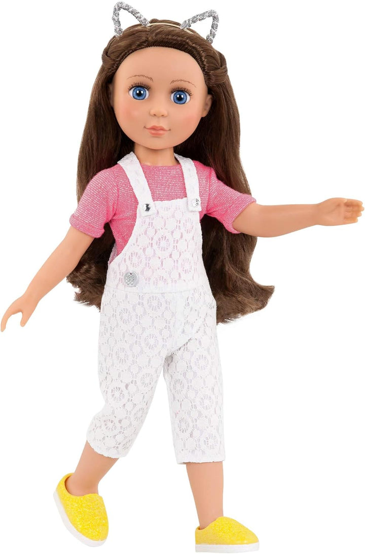 Glitter Girls - Glitzern und Glamour! - Glitter Girls Puppenkleidung - Latzhose Outfit - Katzenohren