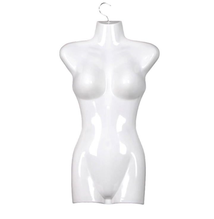 1 x Torso Weiblich - 66 cm Damentorso aus Kunststoff - Oberkörper Halbplastik in Farbe weiss - Manne