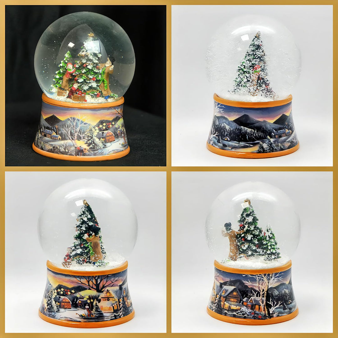 Schneekugel Weihnachtsbaum schmücken Sockel nostalgische Schneelandschaft Weihnachten Winter mit Spi