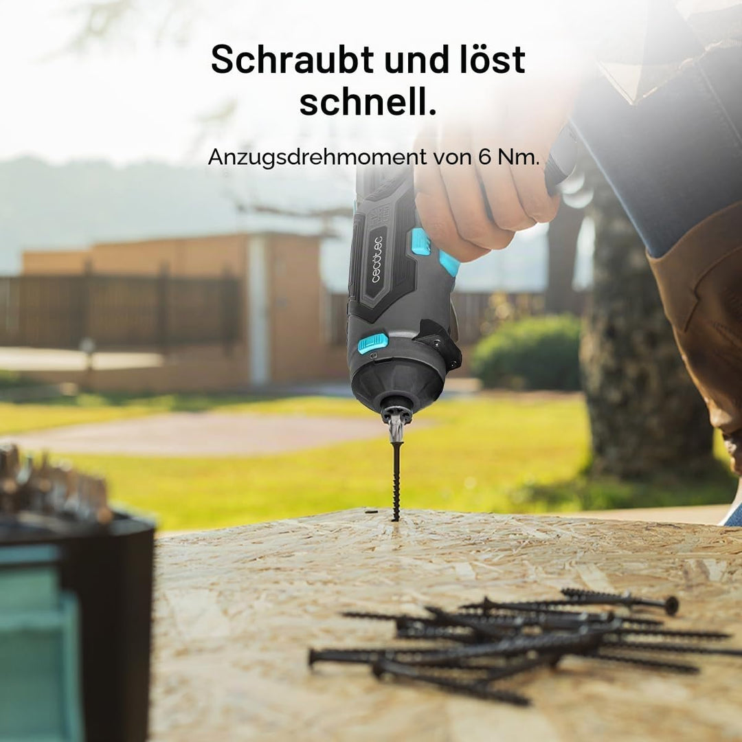 Cecotec Elektrischer Schraubendreher PowerGyro 3500 X-treme Set. Leistungsstark 6Nm, 4V 1500mAh Akku