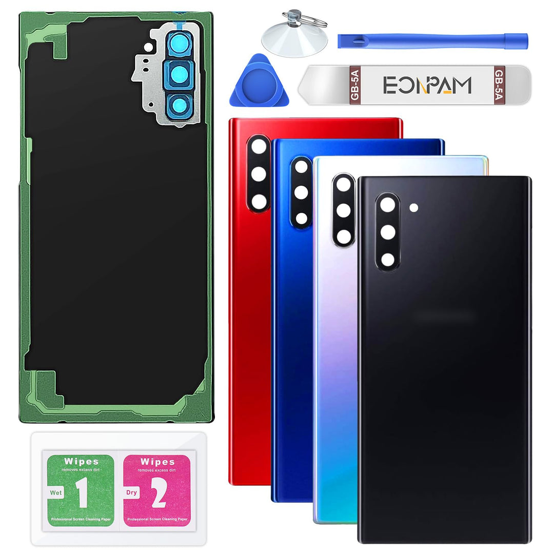 Eonpam Akkufachdeckel Rückseite Glas Ersatz ，für （Samsung Galaxy Note 10） Reparatursatz Original Akk