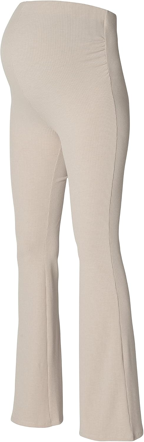 Noppies Damen Heja Flared Rib Pants OTB Jeans S Light Sand - N147, S Light Sand - N147