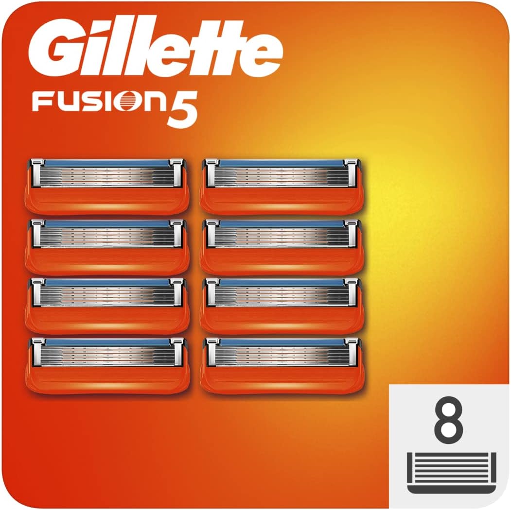 Gillette Fusion 5 Rasierklingen mit Trimmer für Präzision und Gleitbeschichtung, 8 Ersatzklingen