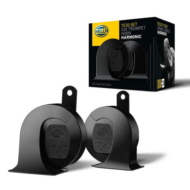 HELLA Fanfare - HEAVY DUTY HORN TE30 SET - 24V - 110dB(A) - Frequenzbereich von: 410Hz - Frequenzber