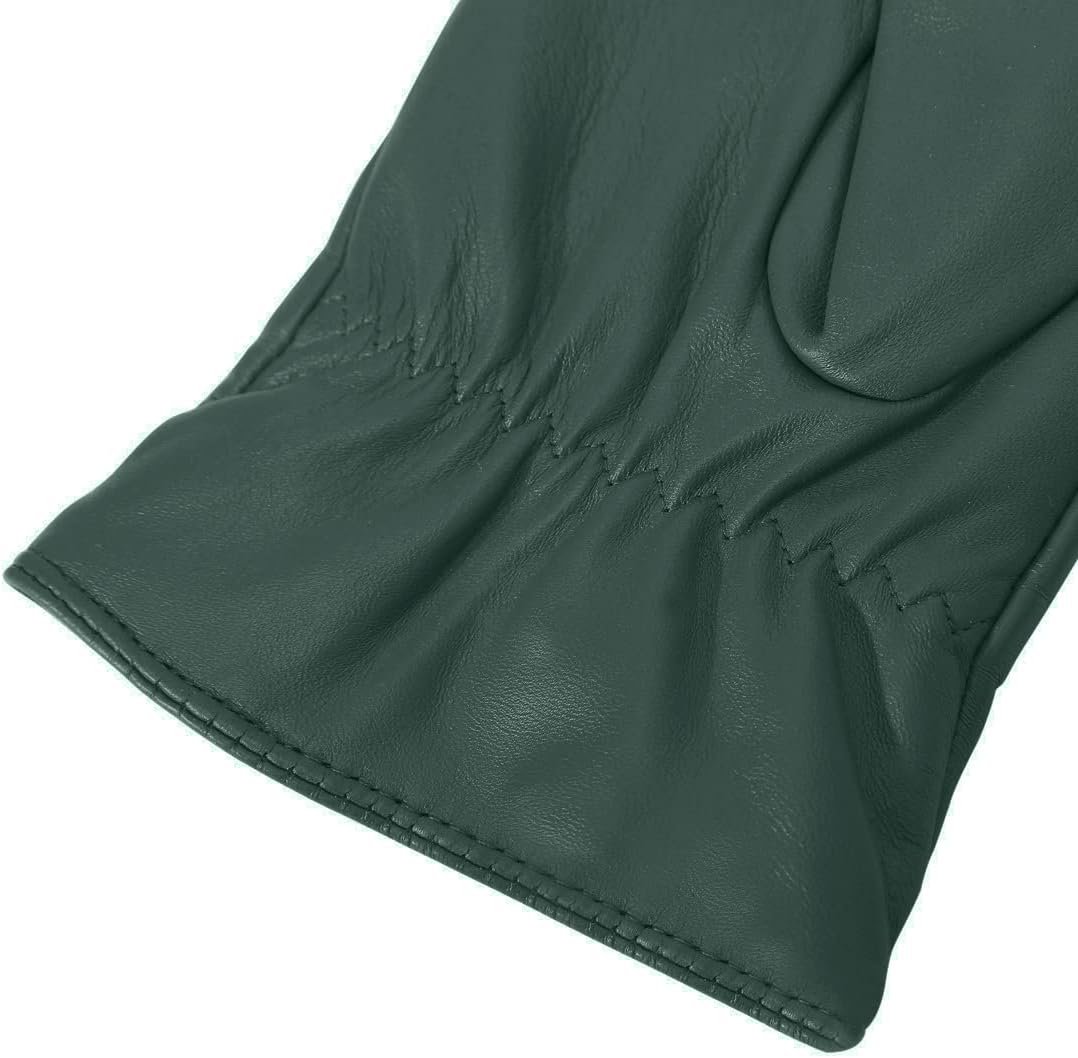 Harssidanzar Damen Lederhandschuhe Winter Warmes Kaschmirfutter Touchscreen Vintage Finished GL017EU