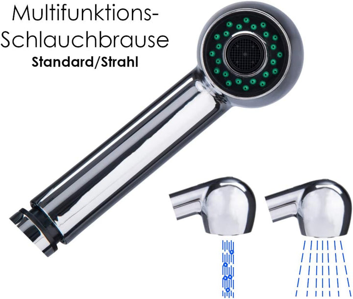 VAF Armatur 9206 Chrom Einhebelmischer Wasserhahn Hochdruck Ausziehbar Brause Küche Spüle Mischbatte