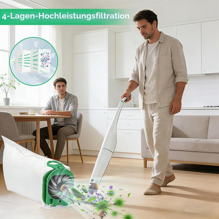 14 Stück Staubsaugerbeutel, Staubbeutel für Vorwerk Kobold VB100 FP 100 Premium Filtertüten mit 4 Mo