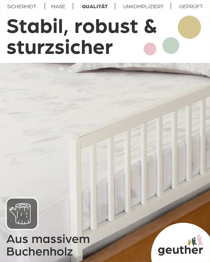 Geuther Bettschutzgitter in 90 und 140 cm, Farbe Weiss, Grösse 90 cm Weiss 90 cm (1er