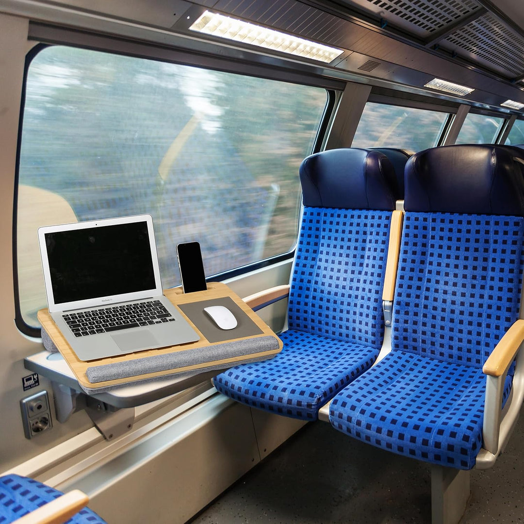 Relaxdays Laptopkissen, Bambus, Handgelenkauflage, Mauspad, HBT 10x55,5x36 cm, Laptopablage, Laptopu