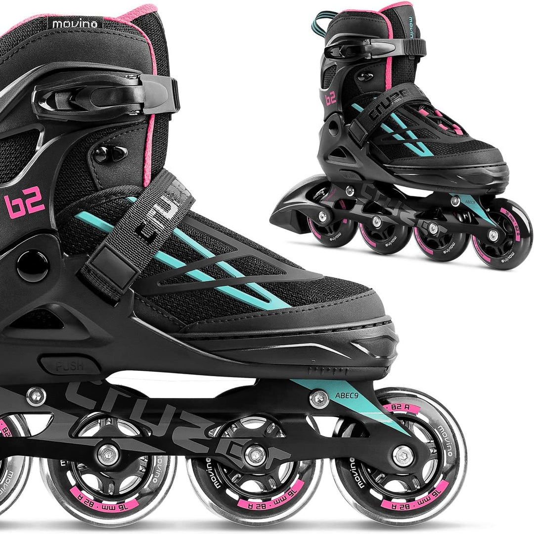 Movino Inline Skates | Cruzer B2/B3/Two | Verstellbare Rollschuhe | Damen Mädchen Jungen Inliner | I