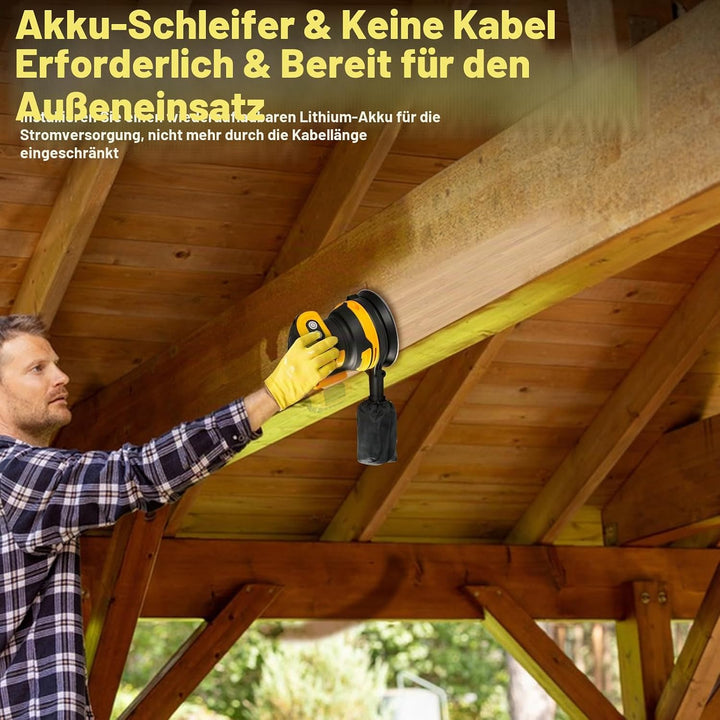 Exzenterschleifer, Akku-Rundschleifer kompatibel mit 18V 20V DEWALT Akkus, bürstenloser Motor, 11000