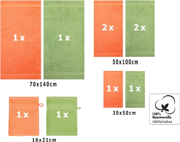 Betz 10-TLG. Handtuch-Set Premium 100% Baumwolle 2 Duschtücher 4 Handtücher 2 Gästetücher 2 Waschhan