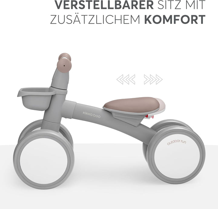 KikkaBoo ZIPI Fahrrad Ohne Pedale, Laufrad mit Korb, Einstellbar, Kinderspielzeug, Baby-Geschenk Gra