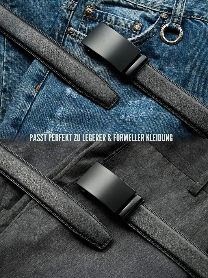 CHAOREN Automatik Gürtel Herren, Ledergürtel Herren, 35 mm Breit, Kürzbar | Präzise Anpassung für pe