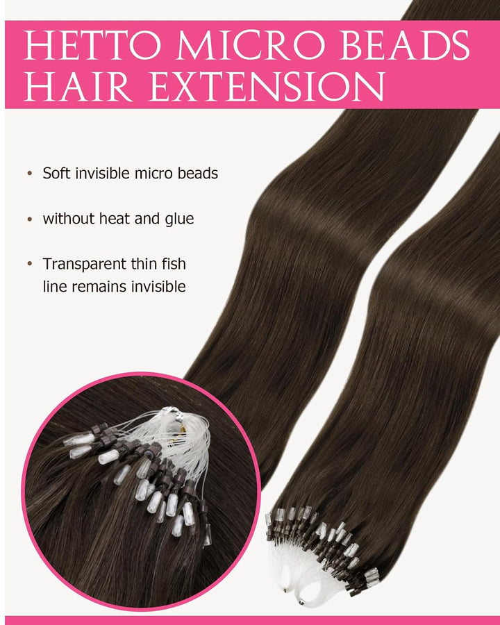 Hetto Echthaar Extensions Microring Braun Extensions Microring Echthaar Remy Micro Loop Echthaar Ext