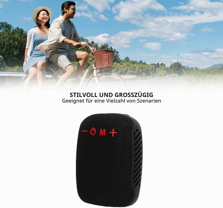 Bluetooth-Lautsprecher für Fahrrad, Wasserdichter Tragbarer -Aussenlautsprecher, Unterstützt Seriell