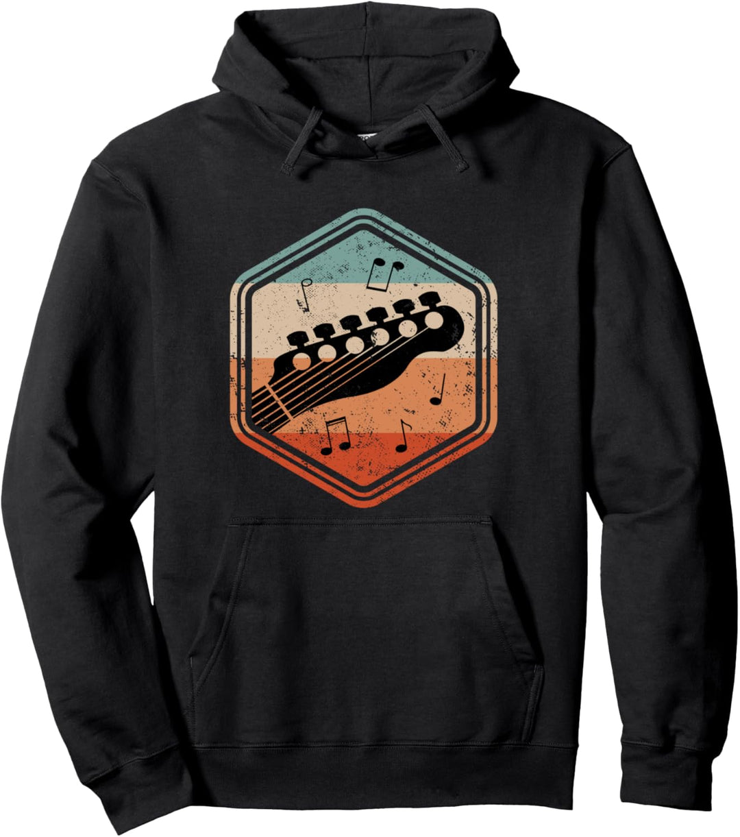 Retro Gitarre Musiker Rock Band Gitarristen Pullover Hoodie