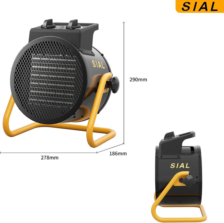 SIAL 2000W Industrie-PTC-Lüfterheizung, leistungsstarke geneigte Heizung, geeignet für Werkstatt, Ga