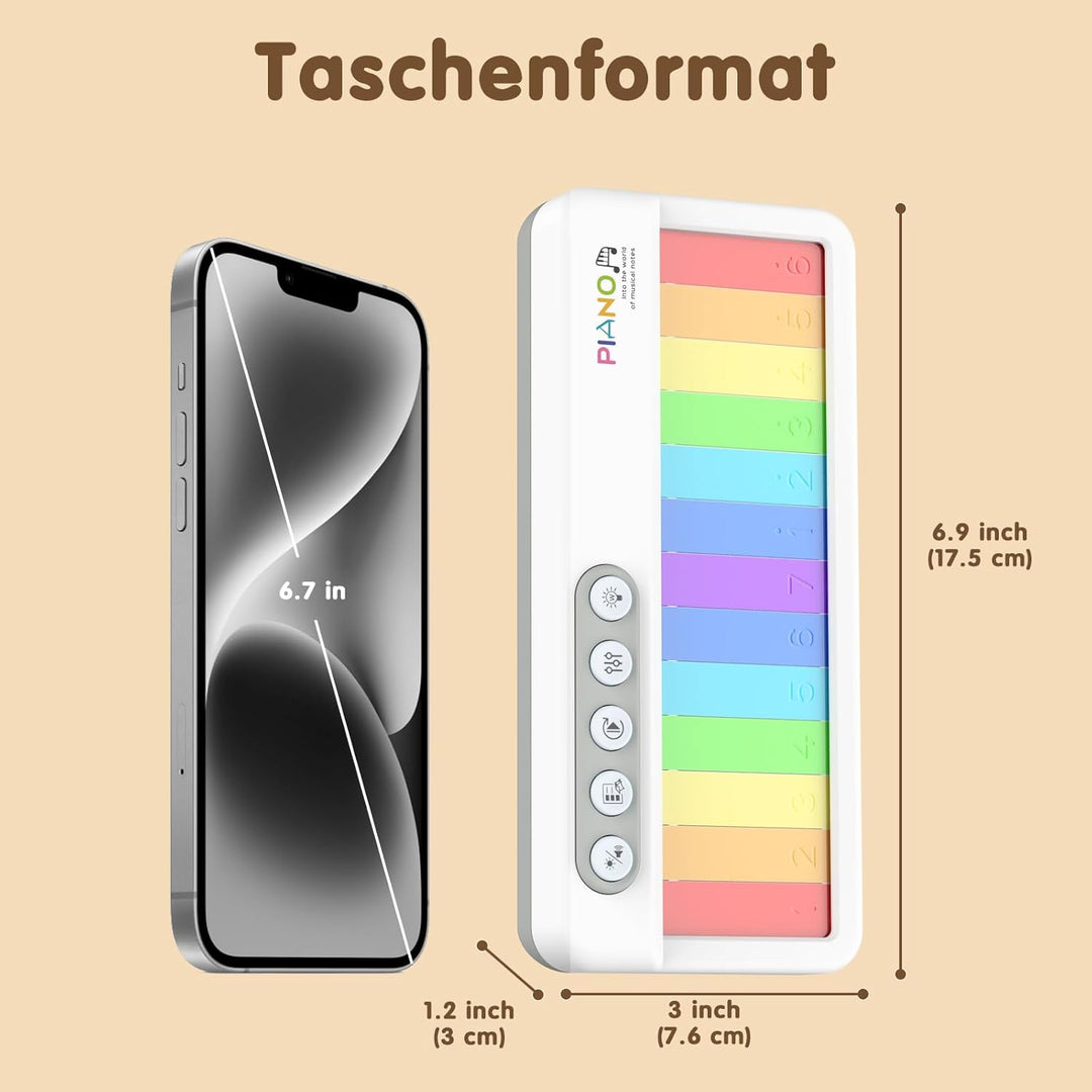Pup Go Tragbares Elektronisches Klavier-Spielzeug für Kinder ab 2 Jahren, Regenbogen-Touchscreen-Tas