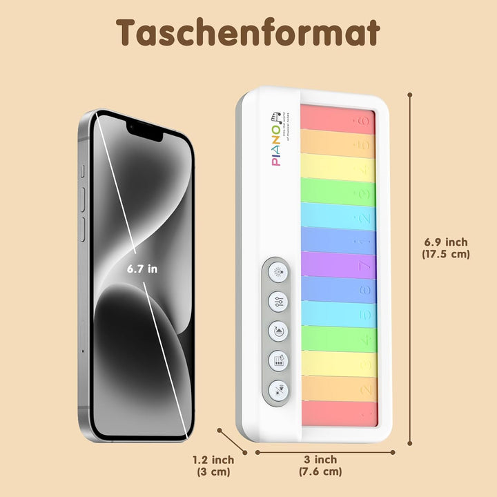 Pup Go Tragbares Elektronisches Klavier-Spielzeug für Kinder ab 2 Jahren, Regenbogen-Touchscreen-Tas