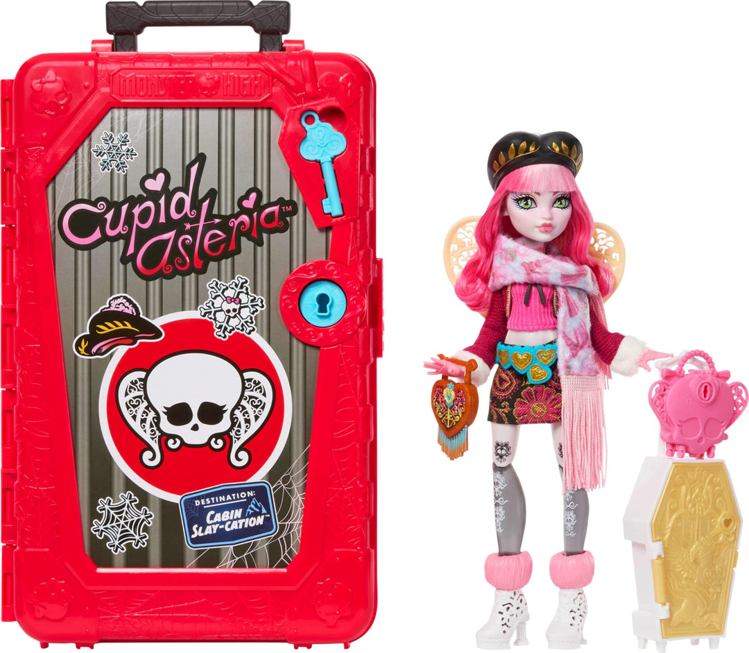 Monster High Skulltimate Secrets Cupid Asteria-Puppe und Zubehörset, Destination: Hütten-Gruselurlau