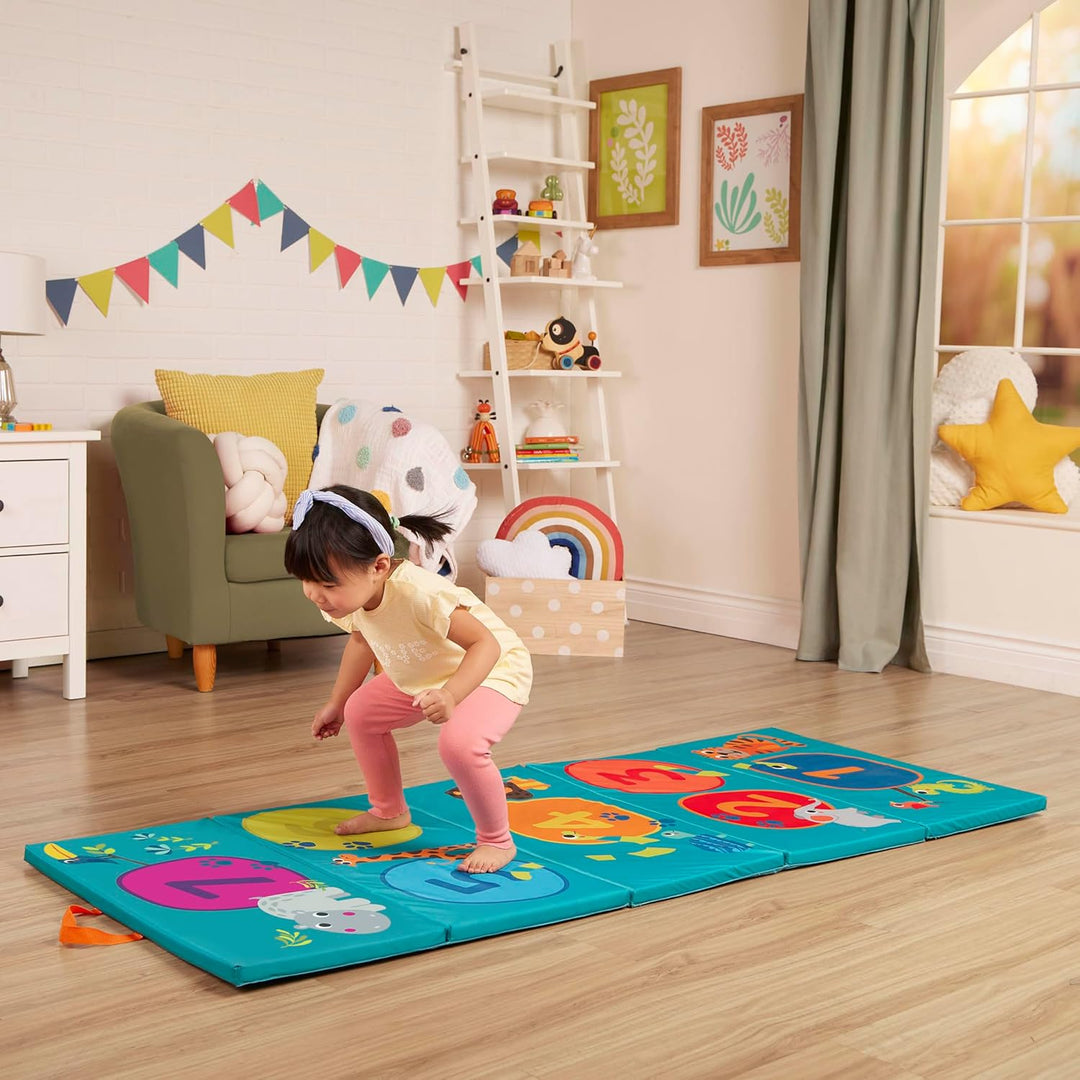 B. toys - Hop-n-Count-Matte - Tumbling Mat - Gymnastikmatte für Kinder - Zahlen, Tiere, Himmel-und-H