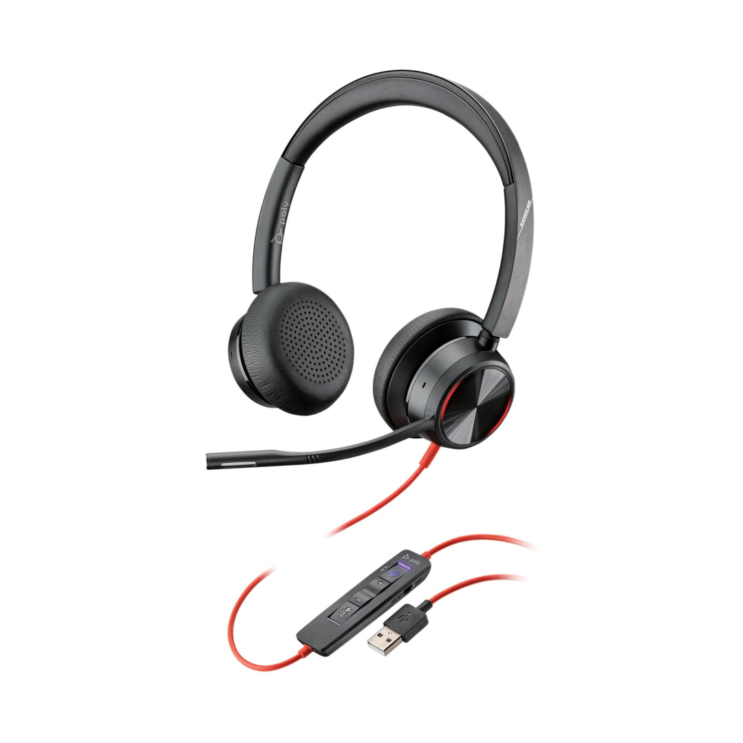 Poly - Blackwire 8225 Stereo-Headset mit Mikrofon (Plantronics) – PC-Headset mit USB-A zum Anschluss