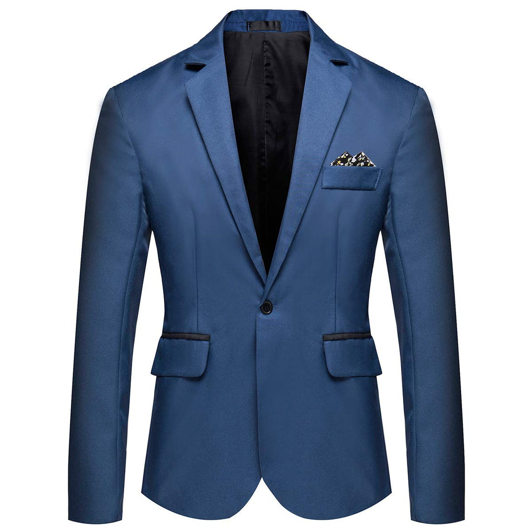 YOUTHUP Sakko Herren Leichter Regular Fit Anzug Jacke für Männer Freizeit Jackett Blazer Blau XL, Bl