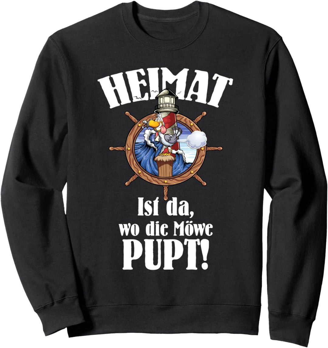 Norddeutsche Sprüche Heimat Ist Da Wo Die Möwe Pupt Moin Sweatshirt