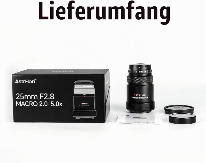 AstrHori 25 mm F2,8 2X-5X Ultra-Makro-Objektiv, Vollformat, manueller Fokus, kompatibel mit spiegell