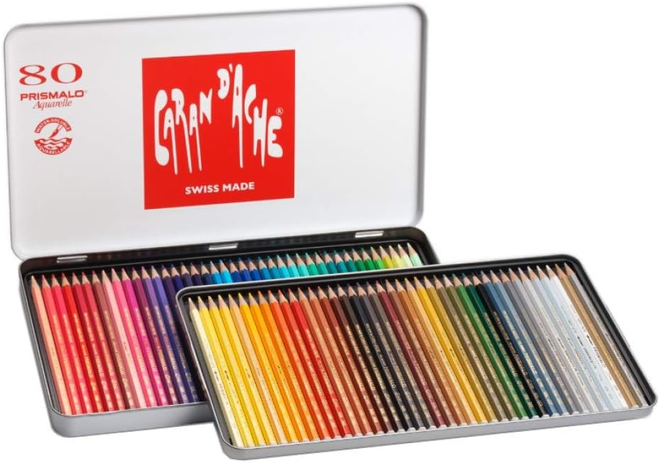 Caran d'ACHE - PRISMALO Aquarelle Buntstifte in Metallbox - 80 Stück Set Of 80, Set Of 80
