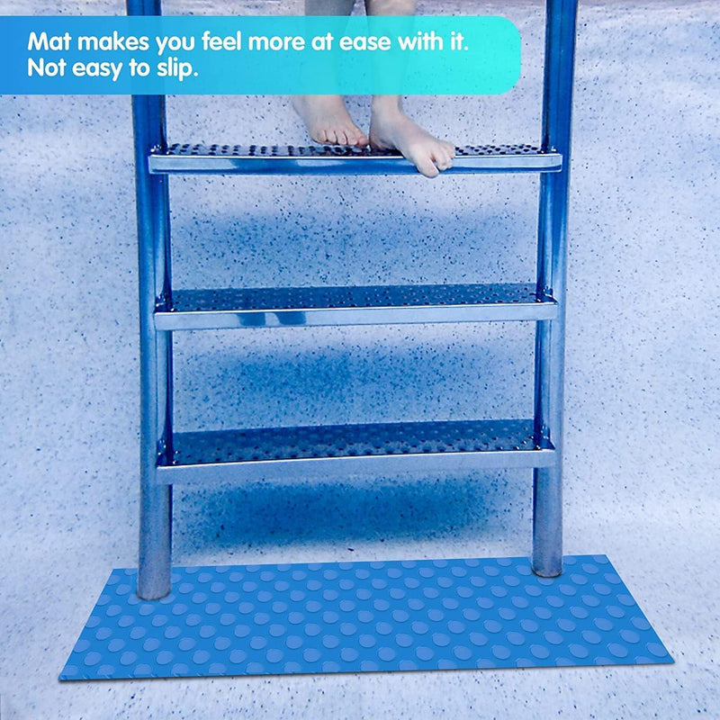 2 Stück 90x23CM Schwimmbadleitermatte,Pool schutzmatte,Anti Rutsch Leitermatte für Schwimmbäder,Schu
