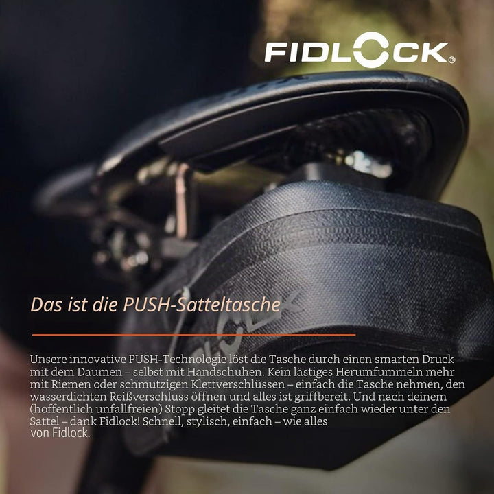 Fidlock Unisex – Erwachsene Push Saddle Bag 400 Fahrradtasche, Schwarz, 400ml, 400ml