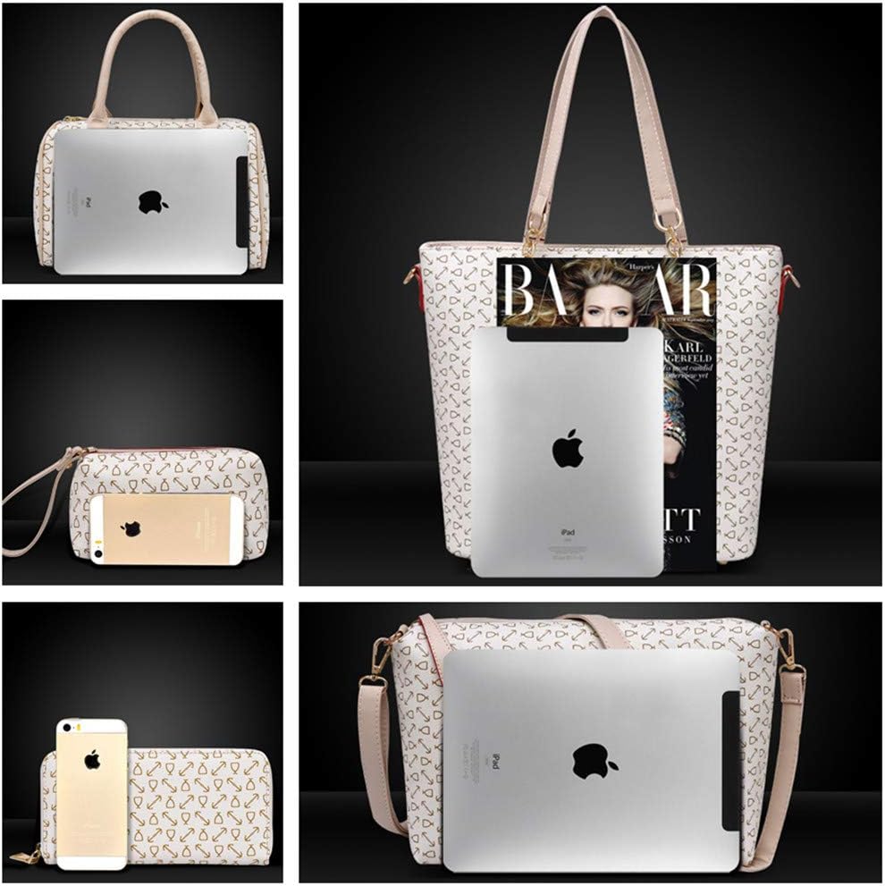KEEPOP Frauen Handtasche Set 6 Stck PU Leder Tote Handtasche Set Mehrzweck Klassisch Schultertasche