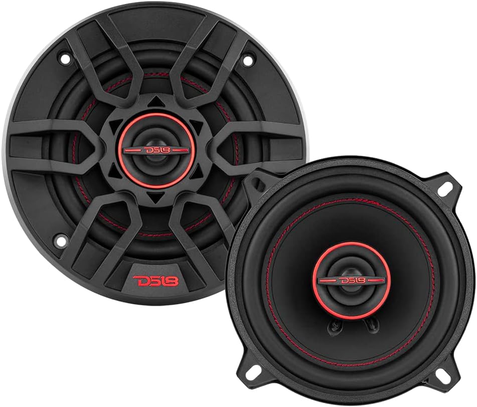 DS18 GEN-x5.25 5,25 Zoll 135 Watt 2-Wege-Koaxial-Lautsprecher mit Mesh-Gitter 4-Ohm - als EIN Paar v
