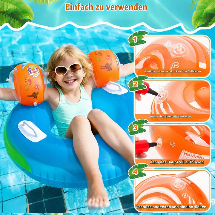 Schwimmflügel für Kinder Baby, Schwimmflügel Baby 3-6 Jahre geeignet für Kinder von 1 bis 6 Jahren m