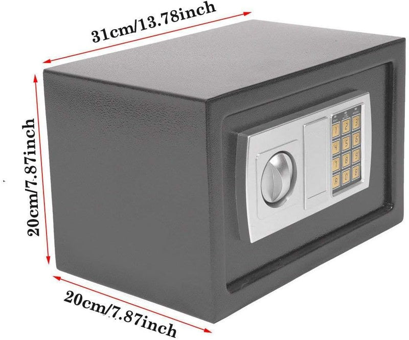 Elektronischer Digitaler Safe Geldtresor mit Notschlüssel, 8.5L Home Office Gästehaus Sicherheitstre