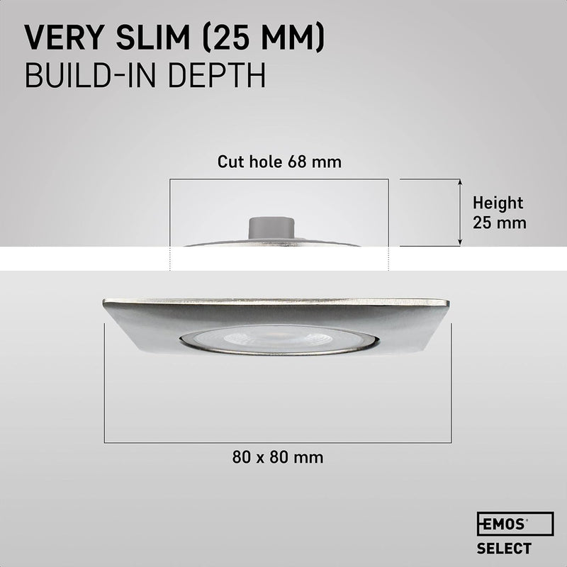 Emos LED Einbaustrahler 230V, 5W / 450lm, 50° schwenkbar, warmweiss 3000k | Einbaustrahler LED Spot