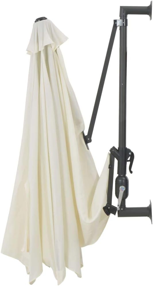 Festnight Wand-Sonnenschirm ? 300 cm Wandmontage Ampelschirm mit Metallmast Gartenschirm Terrassensc